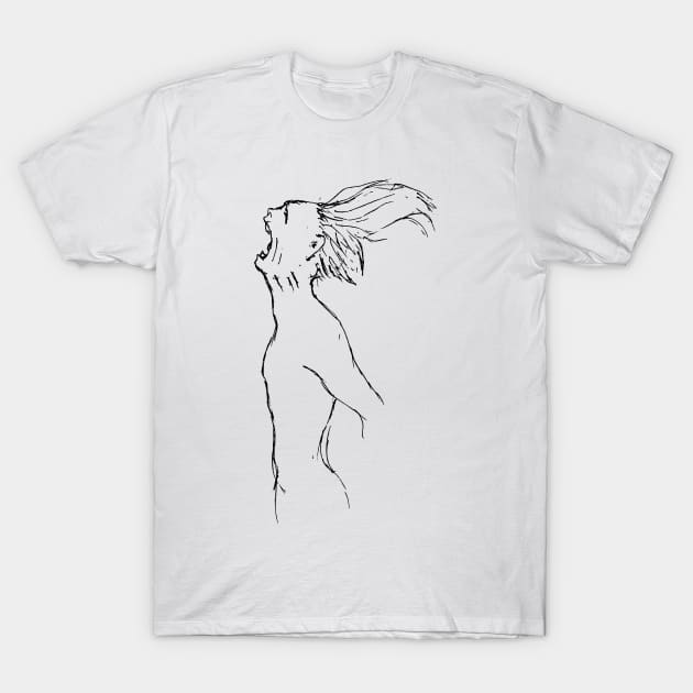 Sketchy Illustration of a Suffering Man T-Shirt by diplikaya